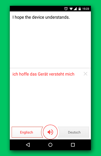 Googles Translator App - gesprochene Echtzeitübersetzung